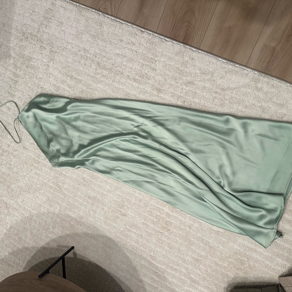 Dynamite Sage Green Satin Maxi Dress